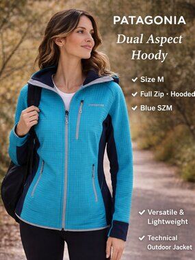 Patagonia Dual Aspect Hoody Full Zip Jacket Hood Blue SZM Performance Outdoors